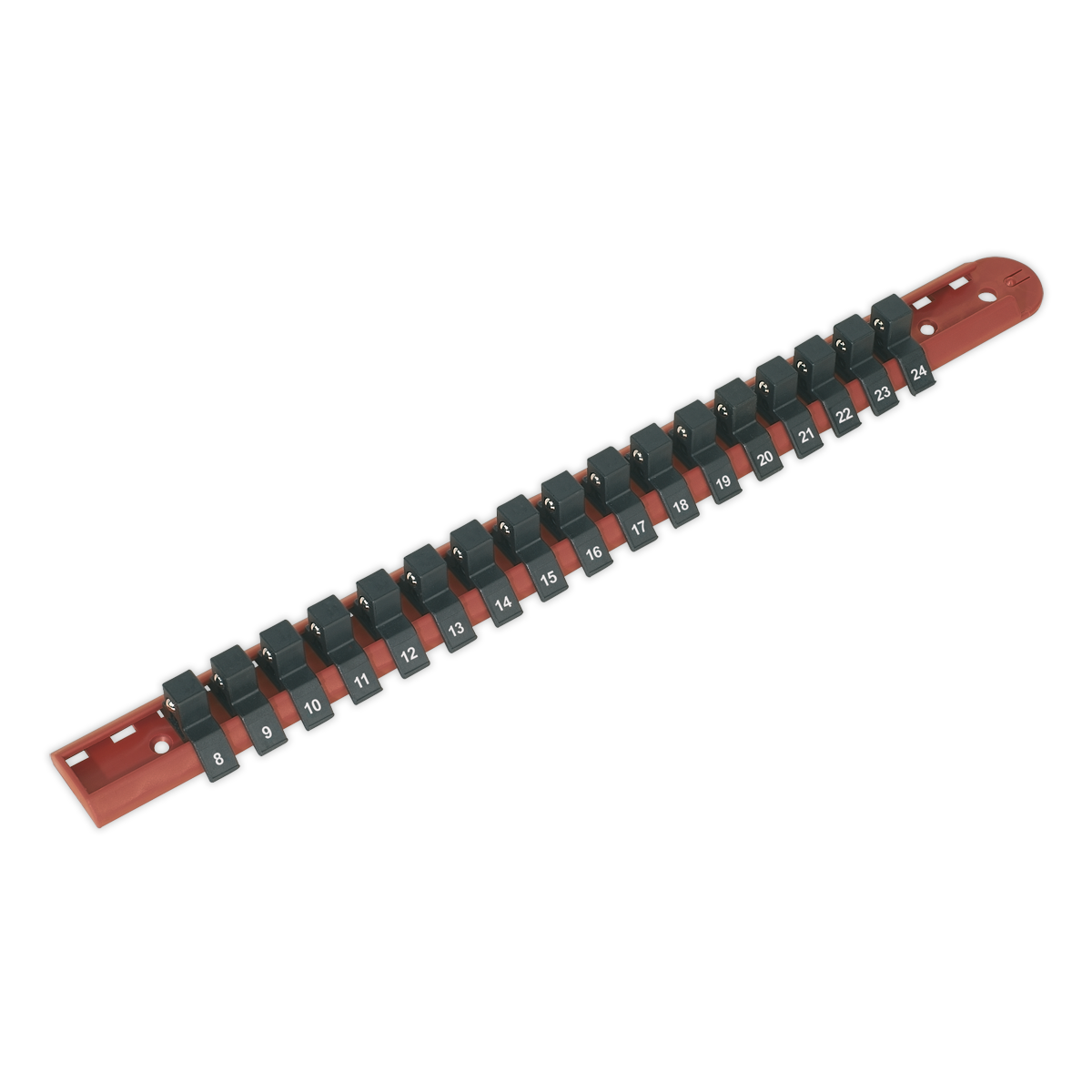 Sealey Socket Retaining Rail with 17 Clips 1/2" dr Sealey Socket Retaining Rail with 17 Clips for 1/2" Drive