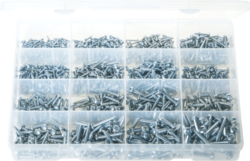 Assorted Self Tapping Screws Pan Pozi Box of 1150 Pieces Assorted Self Tapping Screws Pan Pozi Box of 1150 Pieces