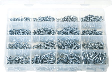 Assorted Self Tapping Screws Pan Pozi Box of 1150 Pieces Assorted Self Tapping Screws Pan Pozi Box of 1150 Pieces