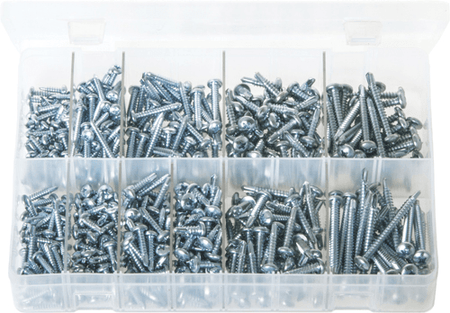 Assorted Self-Drilling Screws Pan Phillips 500 Pc Assorted Self-Drilling Screws Pan Phillips 500 Pc