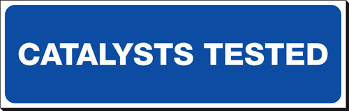 Catalysts Tested 150 x 480mm Sign Catalysts Tested 150 x 480mm Sign
