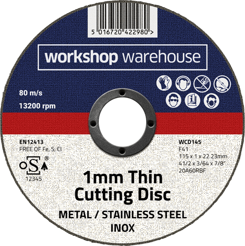 115mm x 1.0mm x 22mm Flat Thin Disc 115mm x 1.0mm x 22mm Flat Thin Disc - High Performance