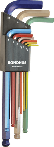 BONDHUS Ball End Hex Key Set 9pc Metric BONDHUS Ball End Hex Key Set 9pc Metric