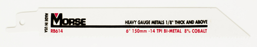 MORSE 6" x 14T Recip Saw Blade Metal MORSE 6" x 14T Recip Saw Blade Metal