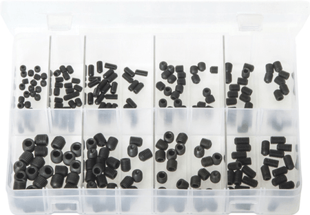 Assorted Grub Screws Black UNF 225 Pc Assorted Grub Screws Black UNF 225 Pc