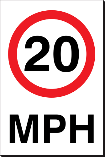 20 MPH 240 x 360mm Sign 20 MPH 240 x 360mm Sign - Ideal For Clear Visibility