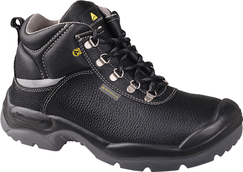 DELTAPLUS Water Resistant Leather Hiker Safety Boots Black Size 8 Water Resistant Leather Hiker Safety Boots - DELTAPLUS