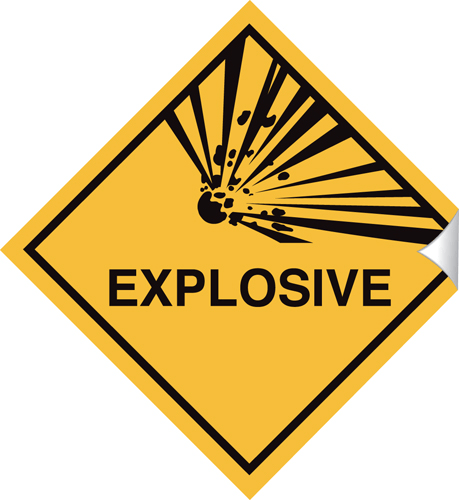 Explosive 100 x 100mm Sticker Explosive 100 x 100mm Sticker