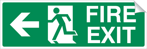 fire exit left arrow sticker 120x360mm fire exit left arrow sticker 120x360mm - High Visibility