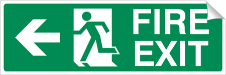 fire exit left arrow sticker 120x360mm fire exit left arrow sticker 120x360mm - High Visibility
