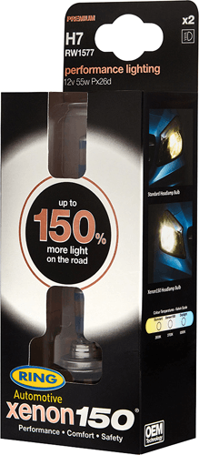 RING 'Xenon150' Bulbs H7 12V 55W Px26d RING 'Xenon150' Bulbs H7 12V 55W Px26d