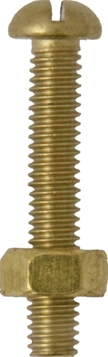 Machine Screws with Nuts, Round Head, Slotted - BA Machine Screws with Nuts, Round Head, Slotted - BA