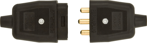 Permaplug Lead Connectors 3-Pin Black Permaplug Lead Connectors 3-Pin Black