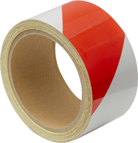 Reflective Red/White Tape – 50mm x 10m Reflective Red/White Tape Class 1 50mm x 10m | Castle Engineers