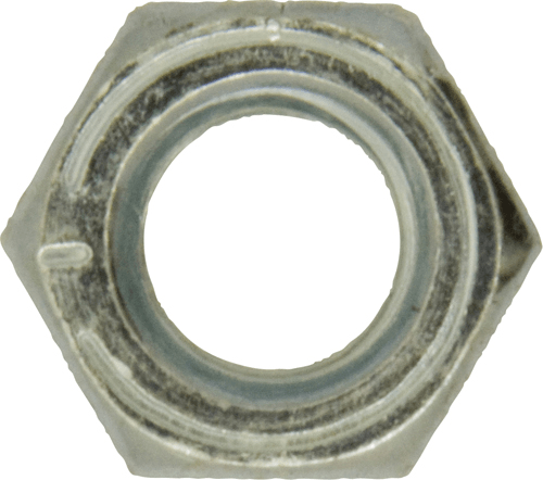 Front view of an assorted stainless steel UNC Zinc nut with a zinc finish, ideal for construction and engineering use.
