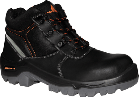 DELTAPLUS Leather Hiker Safety Boots Black Size 9 DELTAPLUS leather safety boots - Durable & Comfortable