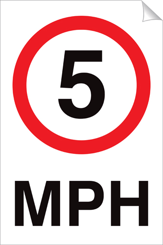 5 MPH 240 x 360mm Sticker 5 MPH 240 x 360mm Sticker - Durable & High Quality