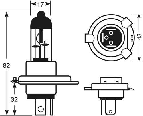 RING 'Xenon150' Bulbs H4 12V 55W P45t RING 'Xenon150' Bulbs H4 12V 55W P45t