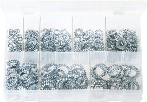 Assorted Lock Washers Serrated External 440 Pc Assorted Lock Washers Serrated External 440 Pc