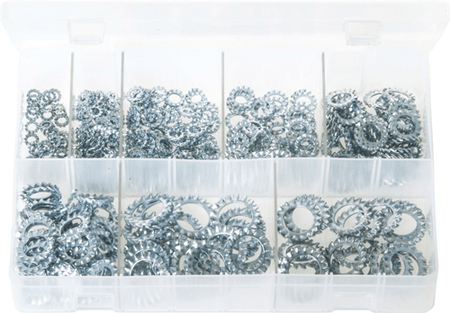 Assorted Lock Washers Serrated External 440 Pc Assorted Lock Washers Serrated External 440 Pc