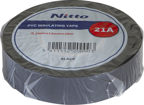 NITTO No. 21 Tape 19 x 0.19mm Black 20m NITTO No. 21 Tape 19 x 0.19mm Black 20m