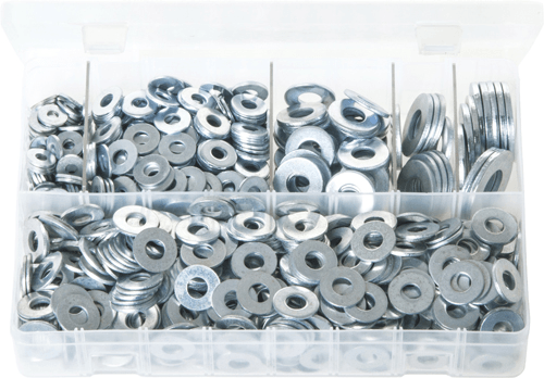 Assorted Flat Washers Zinc (Box of 920) Assorted Flat Washers Zinc (Box of 920)