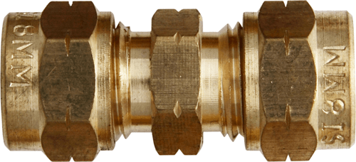 Tube Couplings Brass w/Stp Olives 9mm Tube Couplings Brass w/Stp Olives 9mm