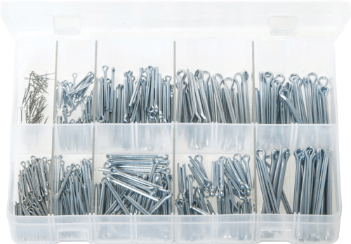 Assorted Split Pins Metric (1.0 - 4.0mm) 370 Pc Assorted Split Pins Metric (1.0 - 4.0mm) 370 Pc