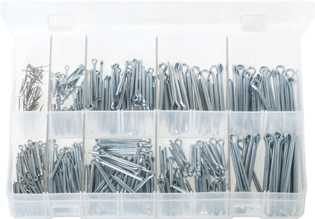 Assorted Split Pins Metric (1.0 - 4.0mm) 370 Pc Assorted Split Pins Metric (1.0 - 4.0mm) 370 Pc
