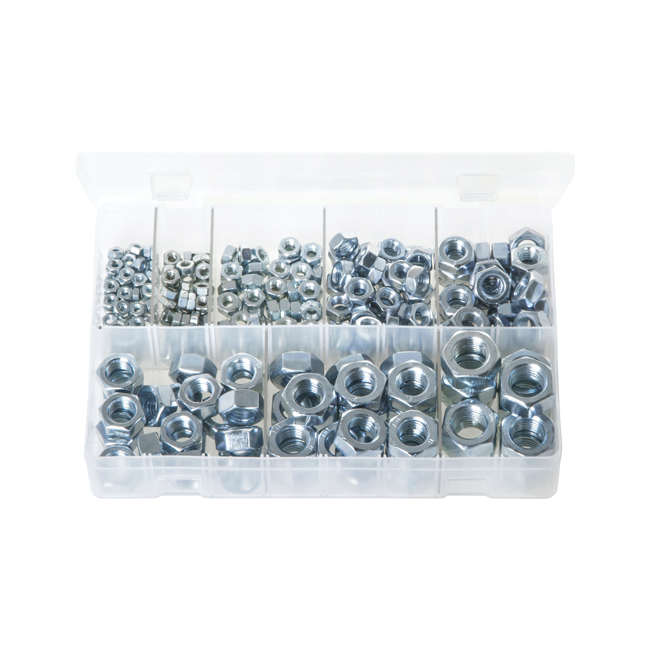 Assorted Steel Nuts M4 - M16 275pc