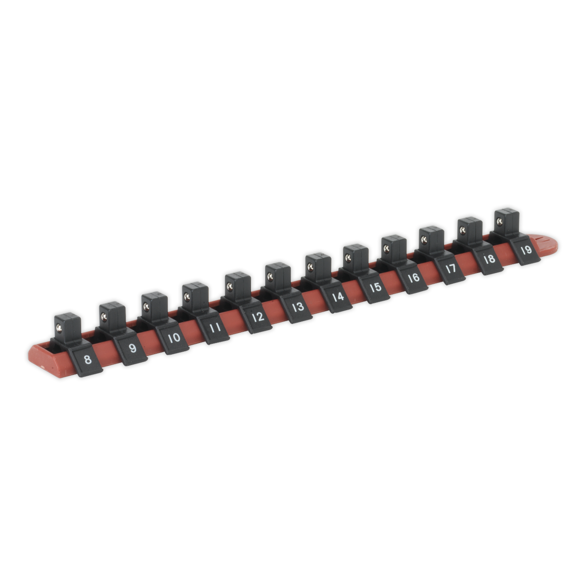 Sealey Socket Retaining Rail with 12 Clips 3/8" dr Sealey Socket Retaining Rail with 12 Clips 3/8" dr
