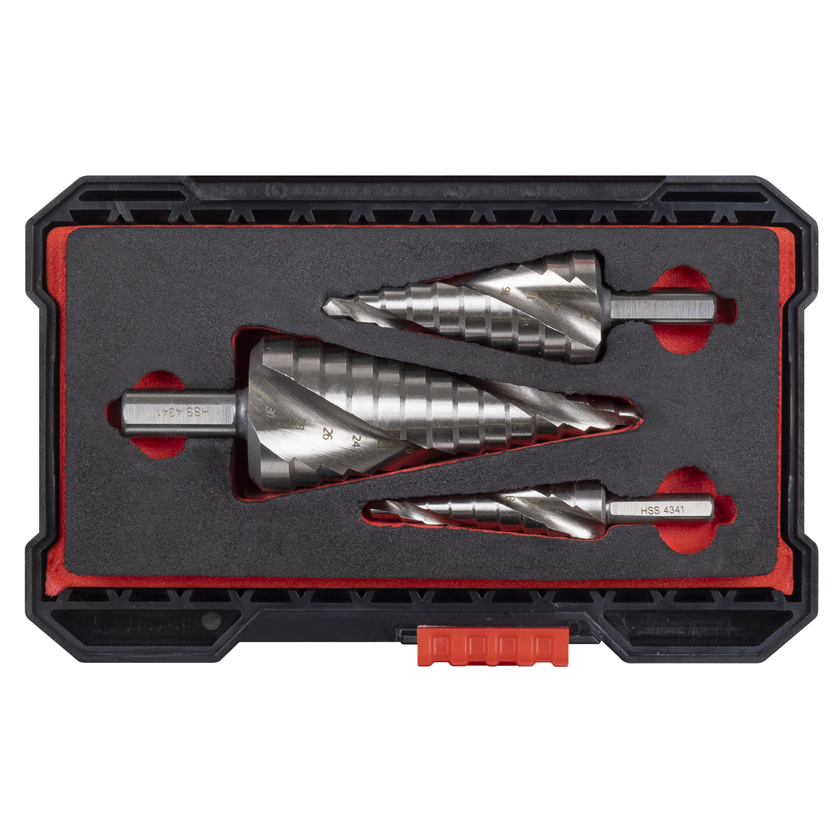 Sealey HSS 4341 Step Drill Set 3pc Spiral Flute Sealey HSS 4341 Step Drill Set 3pc Spiral Flute