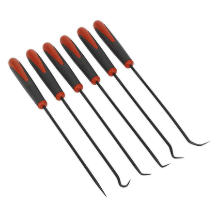 Sealey Pick & Hook Set 6pc Extra-long Sealey Pick & Hook Set 6pc Extra-long