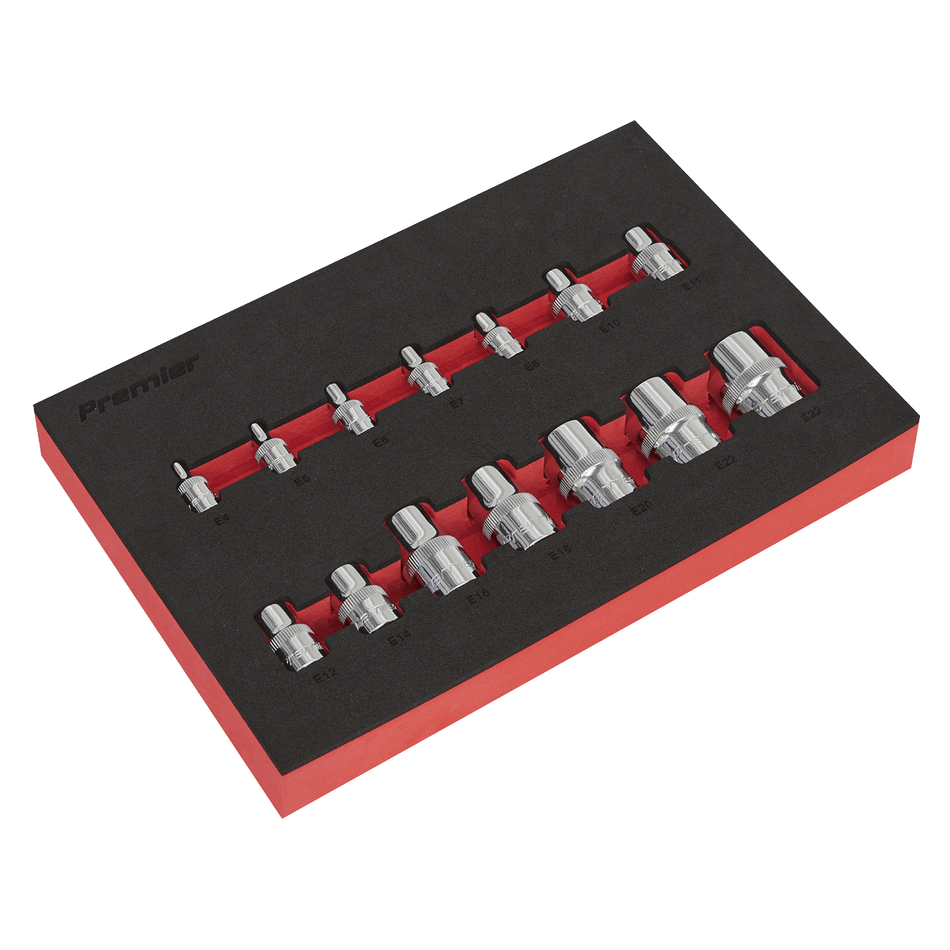Sealey TRX-Sar Socket Set 14pc 1/4"-3/8" & 1/2" E4 to E24 Sealey TRX-Sar Socket Set 14pc 1/4"-3/8" & 1/2" E4 to E24