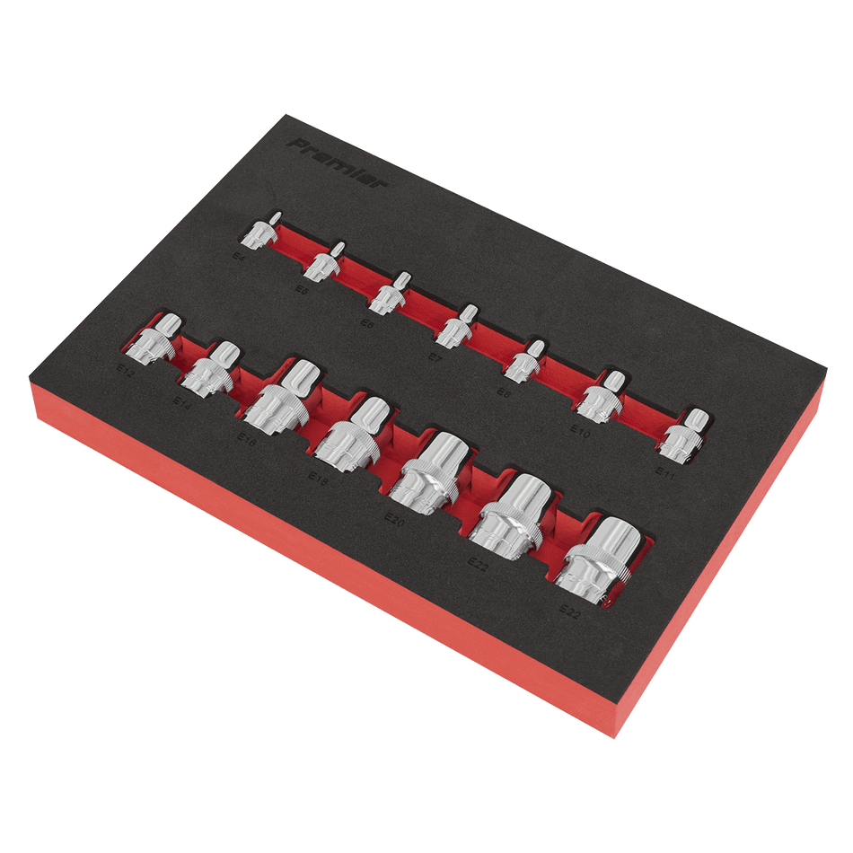 Sealey TRX-Sar Socket Set 14pc 1/4"-3/8" & 1/2" E4 to E24 Sealey TRX-Sar Socket Set 14pc 1/4"-3/8" & 1/2" E4 to E24