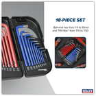 Sealey Long Anti-slip TRX-Star Hex Key Set 18pc anti-slip TRX-Star hex key set - 18pc Professional Tools