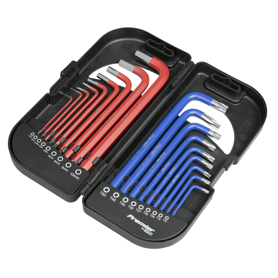 Sealey Long Anti-slip TRX-Star Hex Key Set 18pc anti-slip TRX-Star hex key set - 18pc Professional Tools
