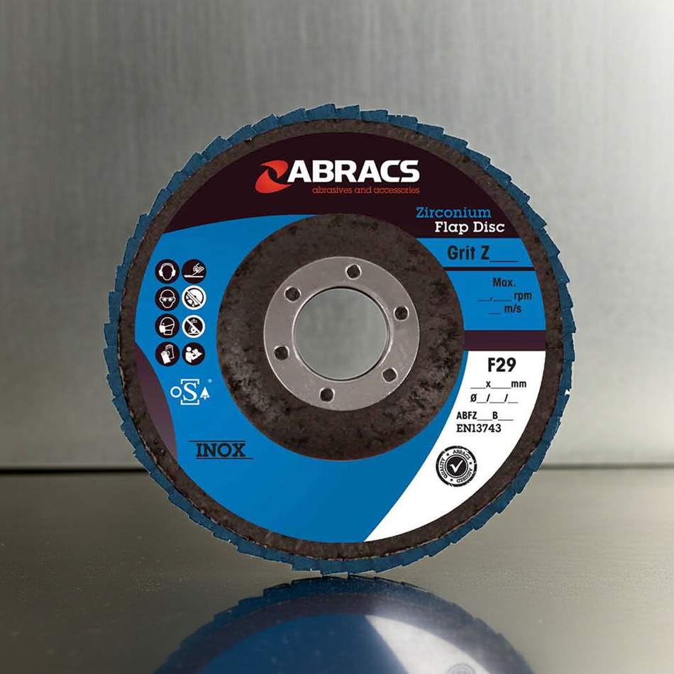 Abracs zirconium flap discs, 60 grit, for metal grinding and finishing