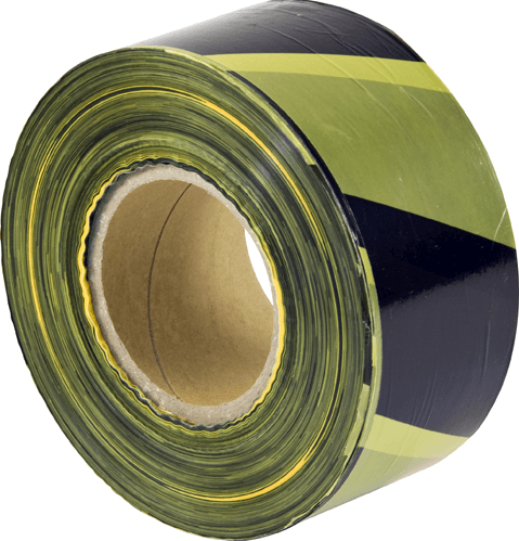 Barrier Tape 70mm x 500m - Black/Yellow non-adhesive barrier tape - 70mm x 500m Black/Yellow Roll