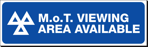 MOT Viewing Area Available 150 x 480mm Sign MOT Viewing Area Available 150 x 480mm Sign
