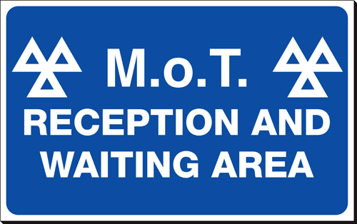 MOT Waiting Area 300 x 480mm Sign MOT Waiting Area 300 x 480mm Sign