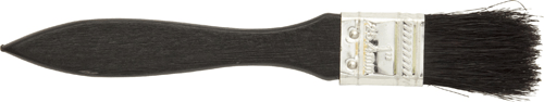 Close-up of a black paint brush from the Assorted Paint Brush Set with a phosphate finish.