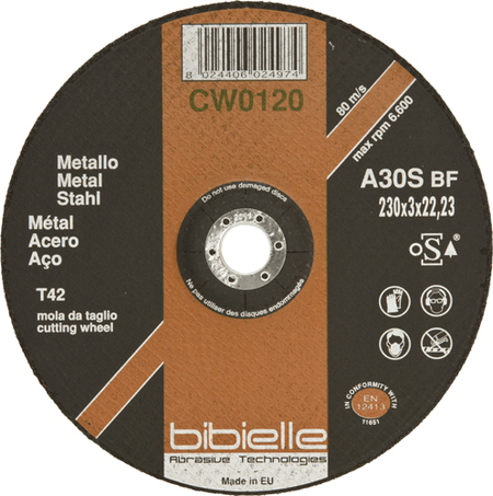 BIBIELLE Cutting Discs Depressed 125 x 3 BIBIELLE Cutting Discs Depressed 125 x 3 for Metal Cutting