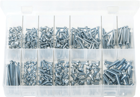 Assorted Machine Screws Cheese Head BZP 435 Pc Assorted Machine Screws Cheese Head BZP 435 Pc