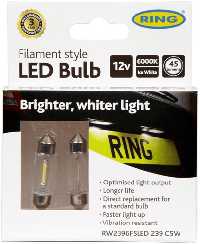 RING 239 LED Fest Filament Bulb 12V C5W 6000K RING 239 LED Fest Filament Bulb 12V C5W 6000K