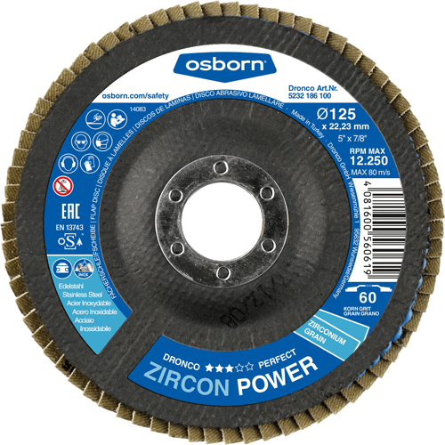 DRONCO Zirconium Flap Disc 115 x 22 40G DRONCO Zirconium Flap Disc 115 x 22 40G