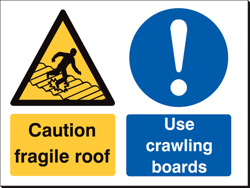 Caution Fragile Roof Sign 480x350 – Safety Warning Board Caution Fragile Roof Sign 480x350 – Safety Warning Board