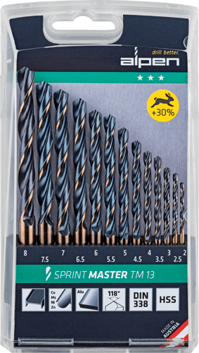 ALPEN HSS Sprint Master Drill Set Metric 13pce ALPEN HSS Sprint Master Drill Set Metric 13pce