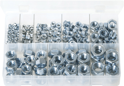 Assorted Steel Nuts M4 - M16 275 Pc Assorted Steel Nuts M4 - M16 275 Pc