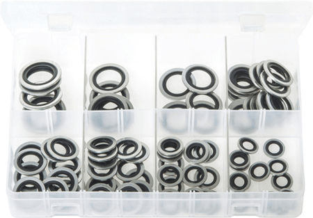 Assorted DOWTY SEALS METRIC 10-24MM (Box of 90) Assorted DOWTY SEALS METRIC 10-24MM (Box of 90)